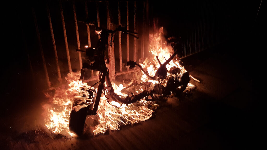 e-bike lithium ion battery fire